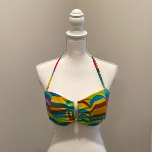 Women’s Large Geometric Print Bandeau Bathing Suit Top